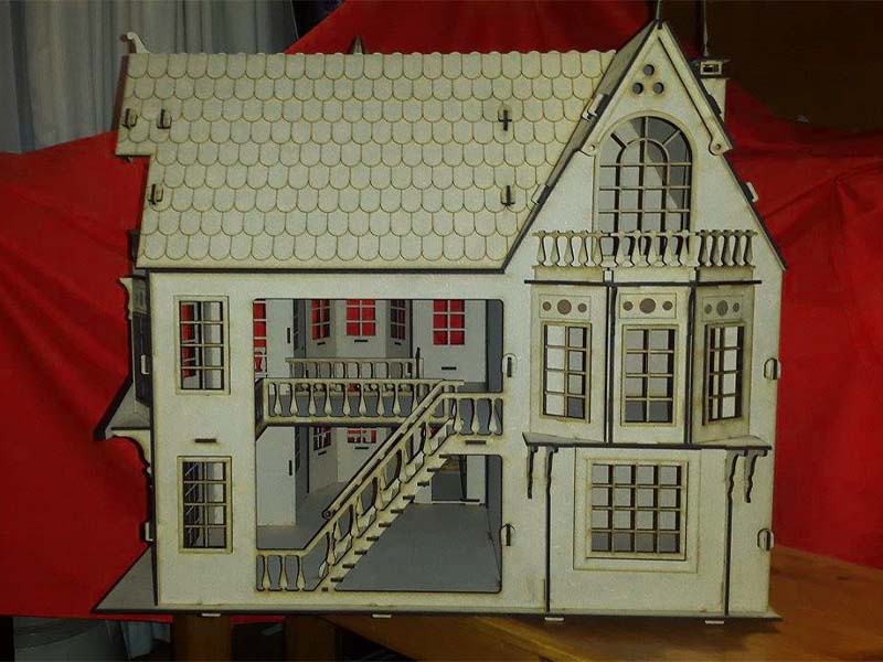 Laser Cut Fantasy Mansion Dollhouse Wood 3D Puzzle Toy Model