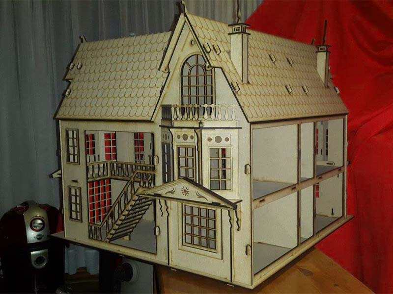 Laser Cut Fantasy Mansion Dollhouse Wood 3D Puzzle Toy Model