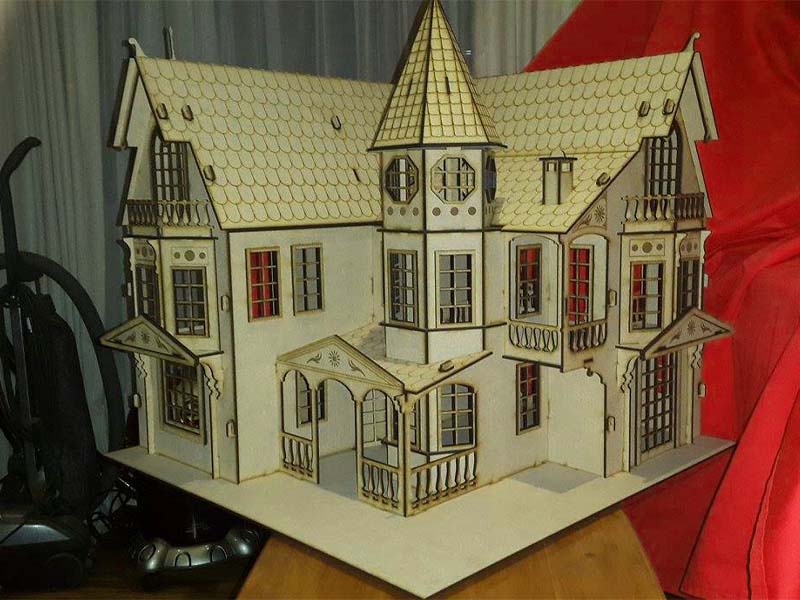 Laser Cut Fantasy Mansion Dollhouse Wood 3D Puzzle Toy Model
