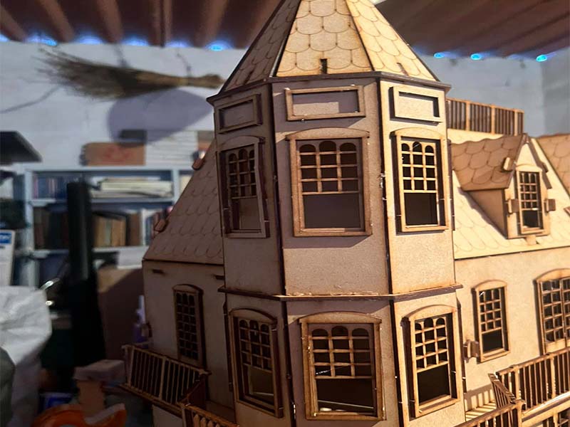 Laser Cut Dollhouse Template Wooden Barbie Doll House Model Kit