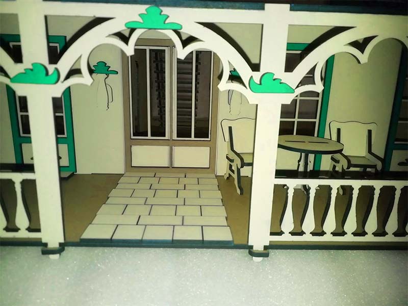 Laser Cut Fairy Tale Villa 3D Puzzle Dollhouse Model