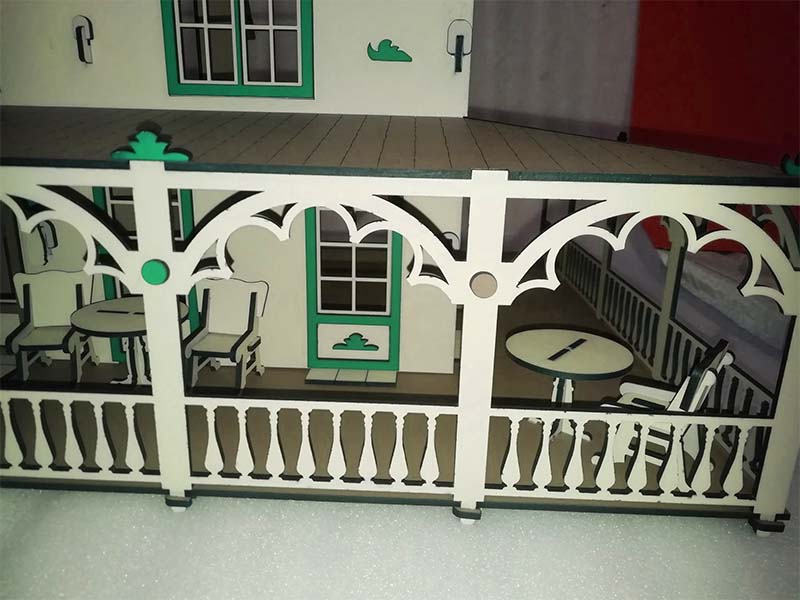 Laser Cut Fairy Tale Villa 3D Puzzle Dollhouse Model