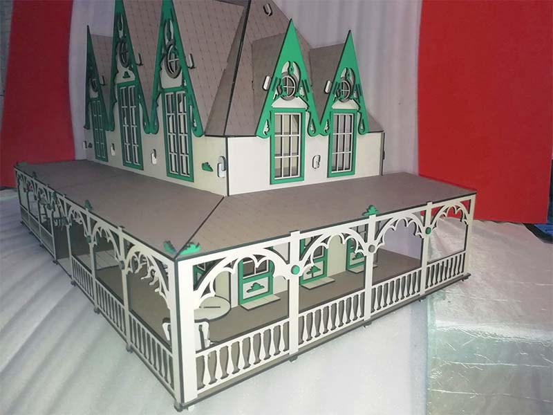Laser Cut Fairy Tale Villa 3D Puzzle Dollhouse Model