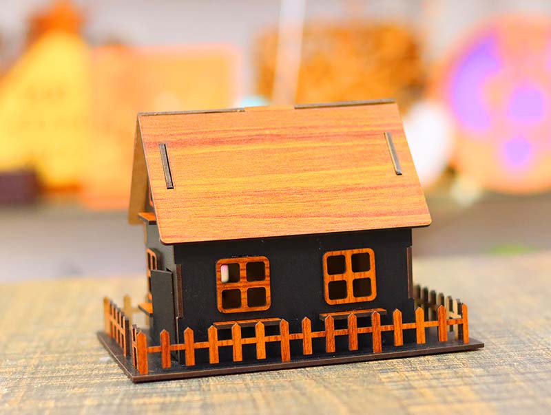 Laser Cut Dollhouse Wooden Toy House Model Kids Puzzle Toy