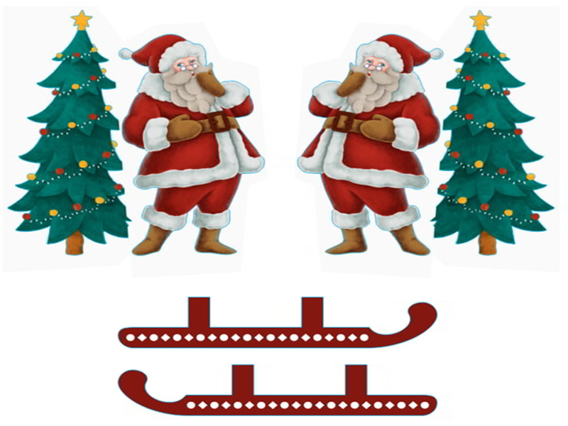 Laser Cut Christmas Decoration Santa Clough Napkin Holder
