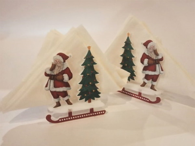 Laser Cut Christmas Decoration Santa Clough Napkin Holder