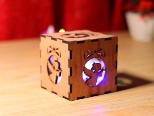 Laser Cut Angle Tealight Box for Christmas Decor Gift Idea