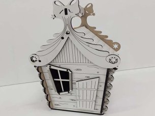 Laser Cut Christmas Candy Gift Box House Design