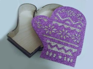 Laser Cut Christmas Mitten Candy Gift Box Design