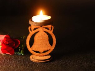 Laser Cut Christmas Bell Tealight Candle Holder