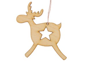 Laser Cut Deer with Star Christmas Pendant for Decoration