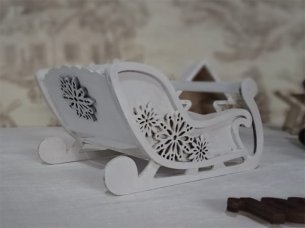 Laser Cut Christmas 3D Puzzle Santa Claus Sleigh Model Kit