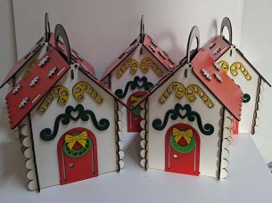 Laser Cut Christmas Gingerbread Gift Box House Design