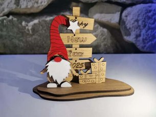 Laser Cut Christmas and Happy New Year Decoration Stand