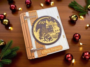 Laser Cut Personalized Christmas Advent Calendar with 24 Drawers