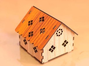 Laser Cut Tea Light Miniature House for Christmas Holiday Decoration