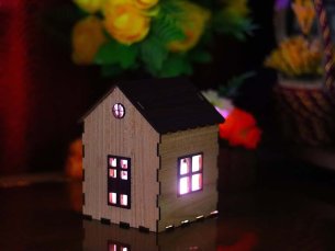 Laser Cut Tea Light LED Candle Christmas Decoration House