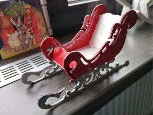 Laser Cut Decorative Christmas Santa Sleigh Kit