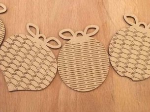 Laser Cut Living Hinge Pattern Christmas Pendant Ornament Design
