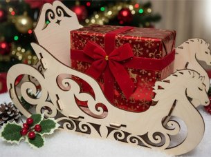 Laser Cut Decorative Sleigh Christmas Gift Idea