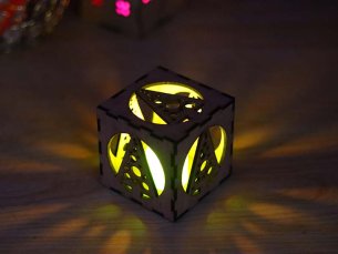 Laser Cut Tea Light LED Box for Christmas Decoration
