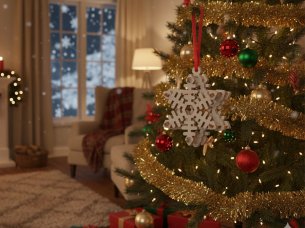 Laser Cut 3D Puzzle Snowflake Christmas Tree Decoration