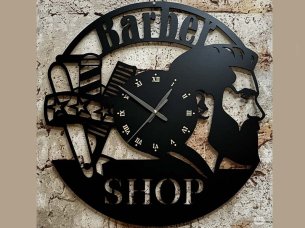 Laser Cut Barbershop Wall Clock Design