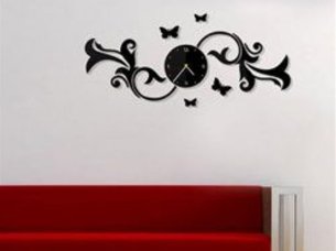 Laser Cut Decorative Wall Clock with Butterflies Flying