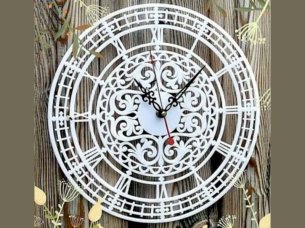 Laser Cut Decorative Roman Pattern Wall Clock