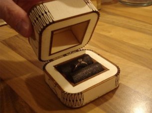 Laser Cut Engagement Wooden Ring Box Template CDR File