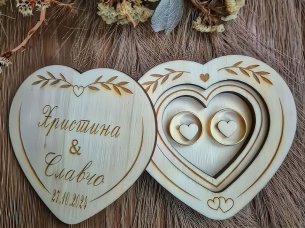 Laser Cut Heart Shape Wedding Jewelry Ring Box