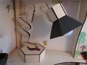 Laser Cut Wooden Adjustable Multi Jointed Arm Desk Lamp Design