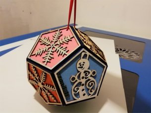 Laser Cut 3D Sphere Snowflake Christmas Decoration Item
